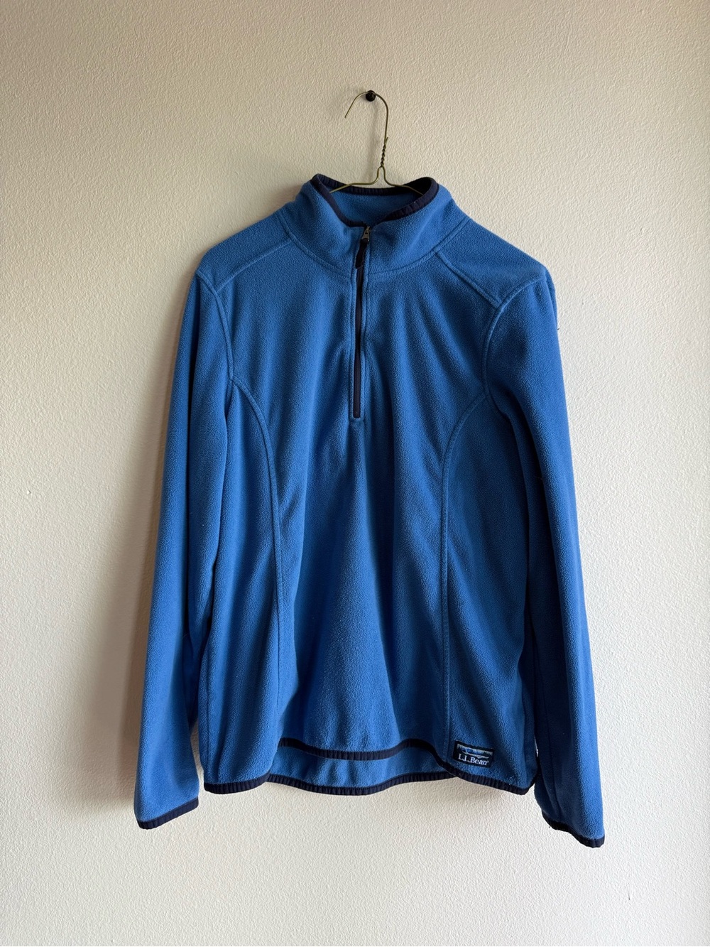 L.L. Bean Bright Blue Men's Quarter-Zip Performance Fleece